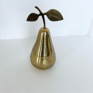 Vintage brass pear container